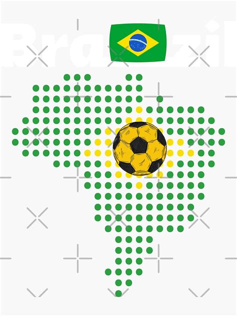 "Brazil Football Team Football Brazillian Map Flag 2022 Cup" Sticker for Sale by ArtZtudio ...