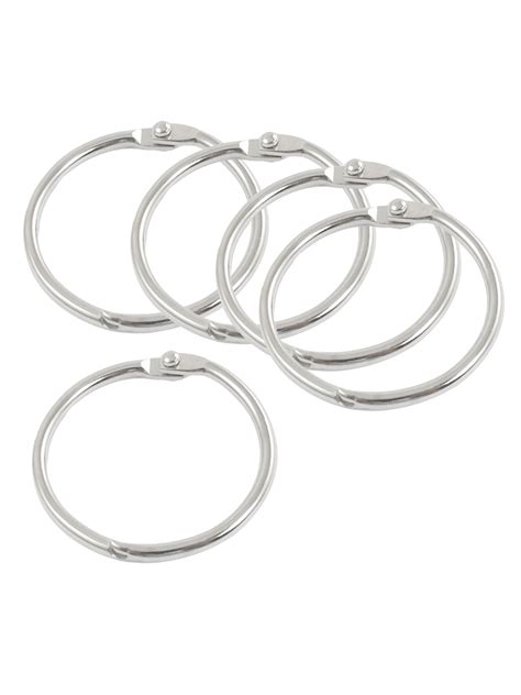 Clip Closure Silver Tone Round Shape Key Chain Key Ring 5 Pcs - Walmart.com