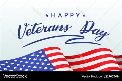 Happy veterans day banner with congratulations Vector Image