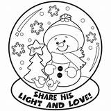 Snow Globe Coloring Pages sketch template