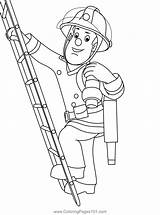 Sam On Ladder Coloring Page For Kids  Free Fireman Printable sketch template