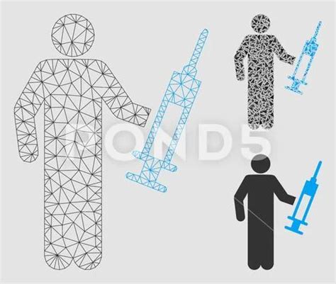 Drug Dealer Vector Mesh Wire Frame Model and Triangle Mosaic Icon: Graphic #109373213