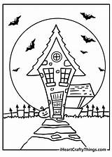 Haunted House Coloring Page Printable sketch template