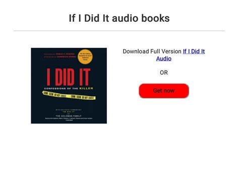 If I Did It audio books