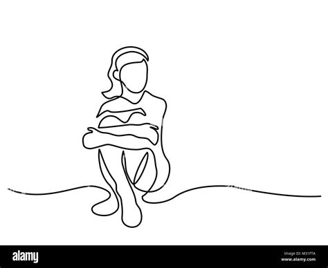 Sitting beautiful girl Stock Vector Image & Art - Alamy
