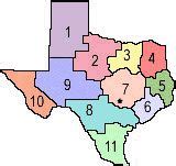 Texas Map divided by DFPS Regions | Adoption agencies