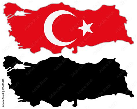 Turkey map flag Stock Vector | Adobe Stock