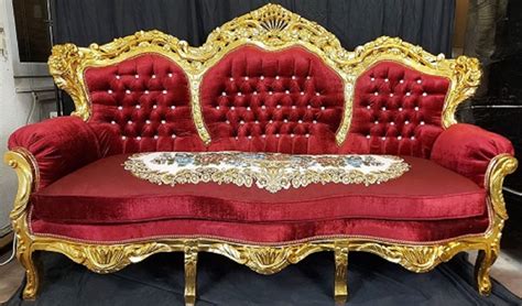Casa Padrino luxury baroque living room set bordeaux red / multicolored ...