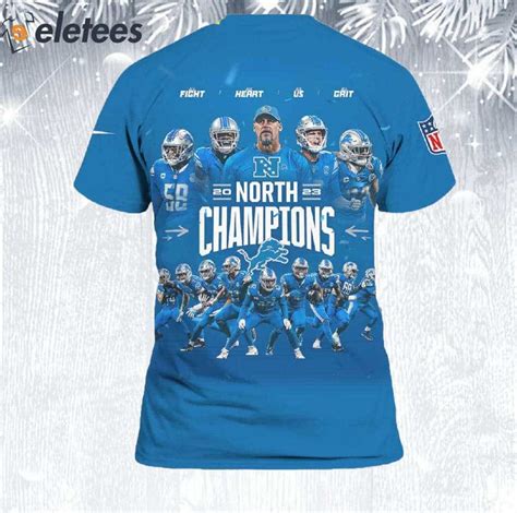 Lions 2023 NFC North Champions It's A Clock Blue Shirt