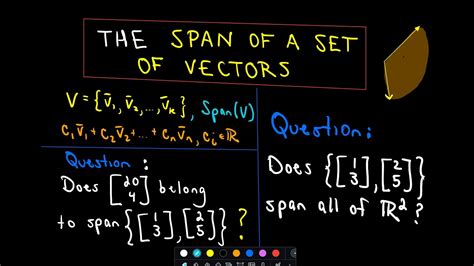 The Span of a Set of Vectors - YouTube