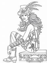 Steampunk Printable Coloring Book Page Easy To Medium Sketch  sketch template