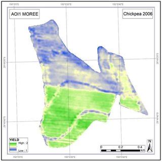 Normalised yield maps with varying crop types (Sorghum, Chickpea, and... | Download Scientific ...