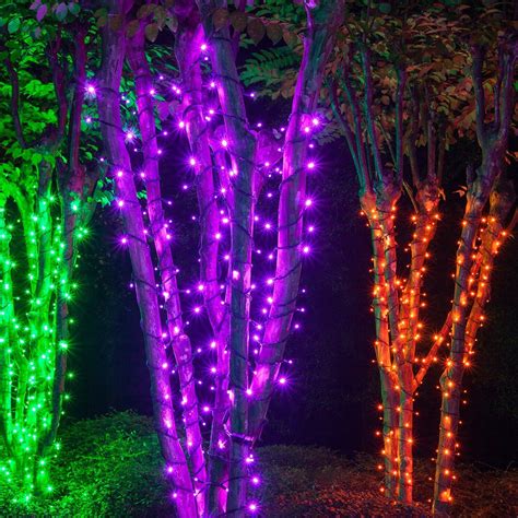 Solar Powered Christmas Lights, Christmas Tree Lighting, Holiday Lights, Purple Halloween ...