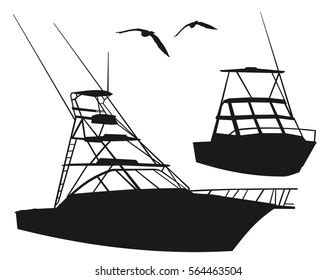 Sport Fishing Boat Silhouette