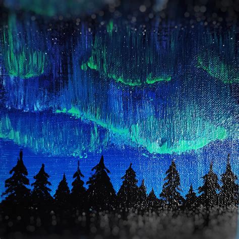 Aurora borealis 🌌 : r/painting