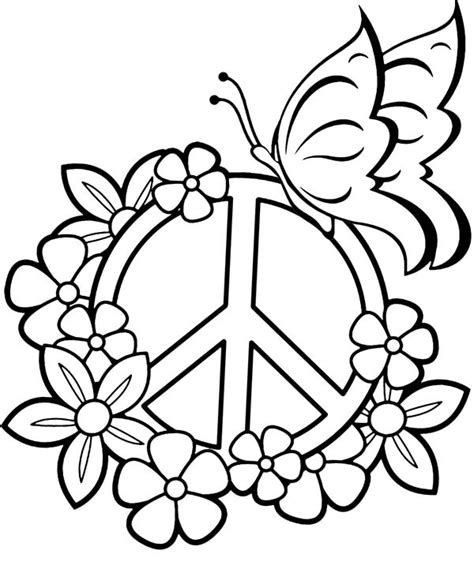 Peace Sign 1 Coloring Page - Free Printable Coloring Pages for Kids