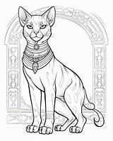 Bastet Coloring Egipto Colorear Gata Dibujos Diosa Deidad Egipicia  sketch template