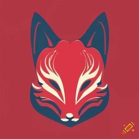 Japanese fox mask logo design