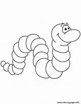 Cute Worm Coloring Page Printable sketch template