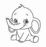 Cute Baby Elephant Coloring Pages Sketch Page sketch template