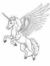 Rearing Winged Unicorn coloring Page sketch template