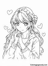 Anime Girl Coloring Pages Printable For Free Download sketch template