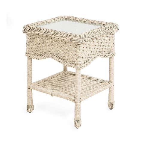 Prospect Hill Wicker End Table with Glass Tabletop - Walmart.com ...