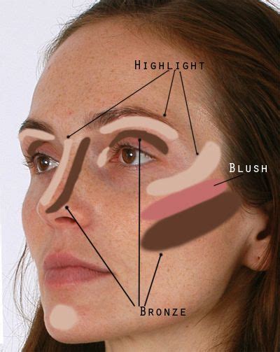 Highlight blush contour placement | Contour makeup, Face contouring, Makeup