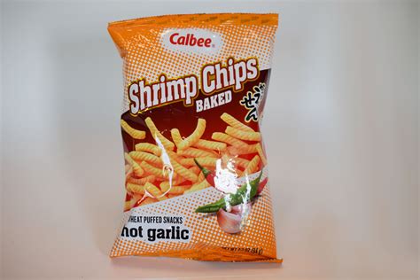 Calbee Hot Garlic Baked Shrimp Chips — Snaxotics: Exotic Snacks ...