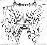 Hoover Dam Drawing sketch template