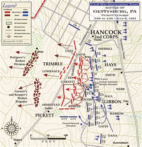 Battle of Gettysburg - Pickett's Charge: 3:00pm to 4:00pm, July 3, 1863 ...