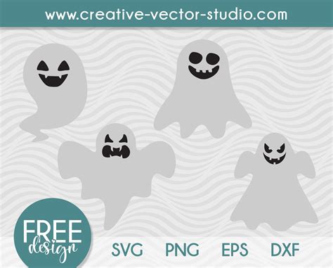 Free Halloween Ghost SVG, PNG, DXF, EPS | Creative Vector Studio