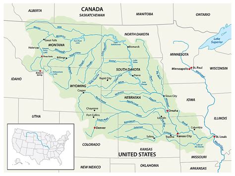 Political Map Of Missouri River