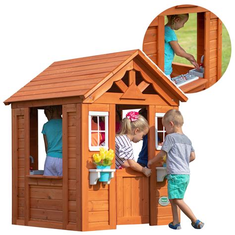 Backyard Discovery Timberlake Cedar Wooden Playhouse - Walmart.com