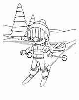 Learning Downhill Skiing Coloring Page  Sky Pages sketch template