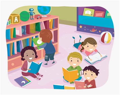 Library Kids Cartoon, HD Png Download , Transparent Png Image - PNGitem