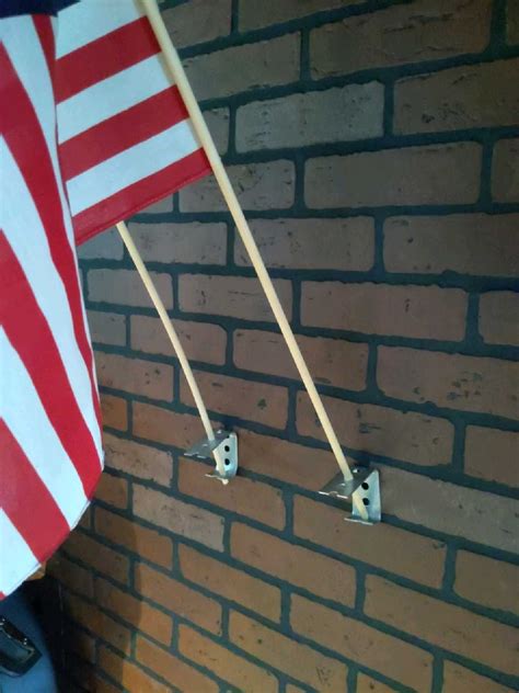 Simple DIY small flag holder - zinc punched flat bar | Diy flag, Diy flag holder, Flag holder