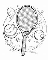 Premium Photo  Coloring pages Tennis racket And Balls Generative Ai sketch template