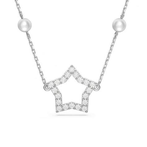 Swarovski Stella | White | Crystal pearls |Rhodium plated Star Necklace - Jewellery from Francis ...