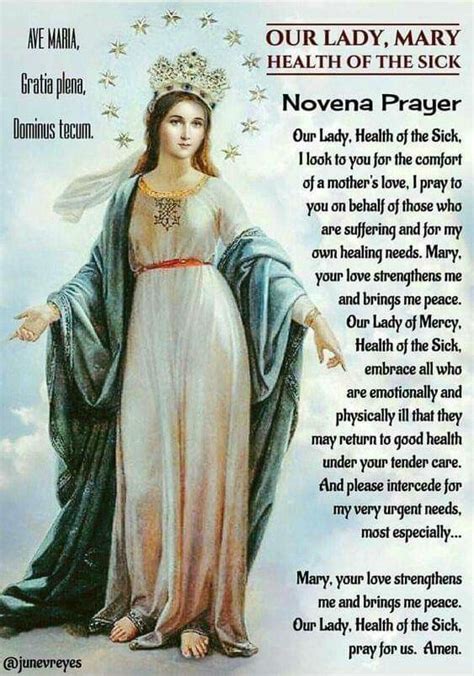 Nuestra Señora de la Salud | Novena prayers, Catholic prayer for healing, Novena prayers catholic