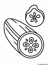 Gurke Komkommer Concombre Cucumber Coloring Coloriage Pepino Para  sketch template
