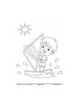 Kid Boat Sail Coloring Page  KidzeZone sketch template