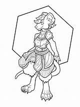 ArtStation  Coloring Page/ Line Art Ratfolk Bard sketch template