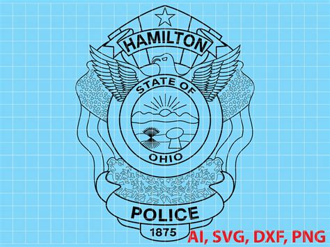 State of Ohio Hamilton Police Logo Seal Badge Custom Ai | Etsy