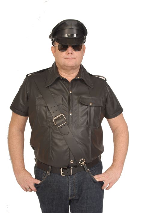 Leather Police Style Uniform Shirt custom made by Leather 64TEN