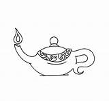 Oil Lamp Coloring Page Sketch sketch template
