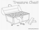 Open Treasure Chest Coloring Page Black And White Coloring sketch template