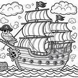 Coloring Page Pirate Ship Color For Kids sketch template