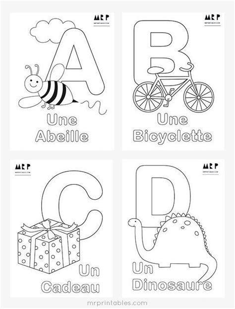 French Alphabet Coloring Pages