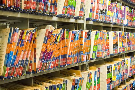 Rows of Colorful Medical Records - Patient Charts - Global Document Services, LLC
